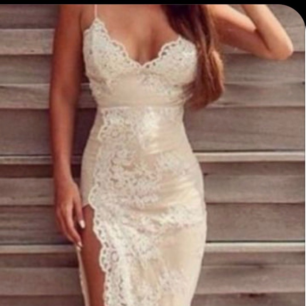 Backless Lace Formal Dress